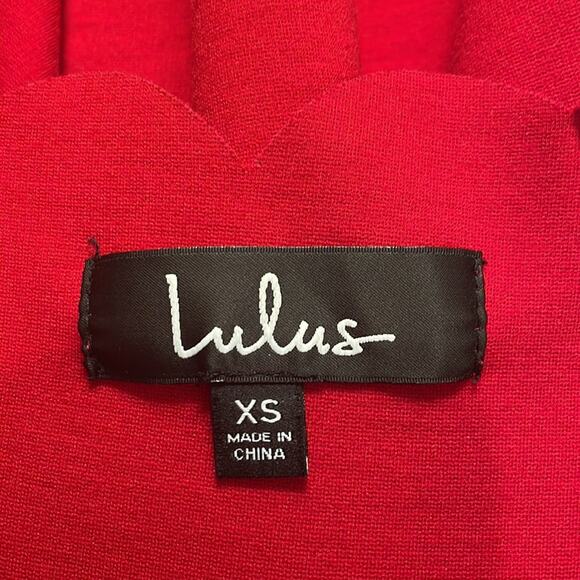 Lulu's Bright Red Tip the Scallops Skater Dress - Size XS - Picture 6 of 9